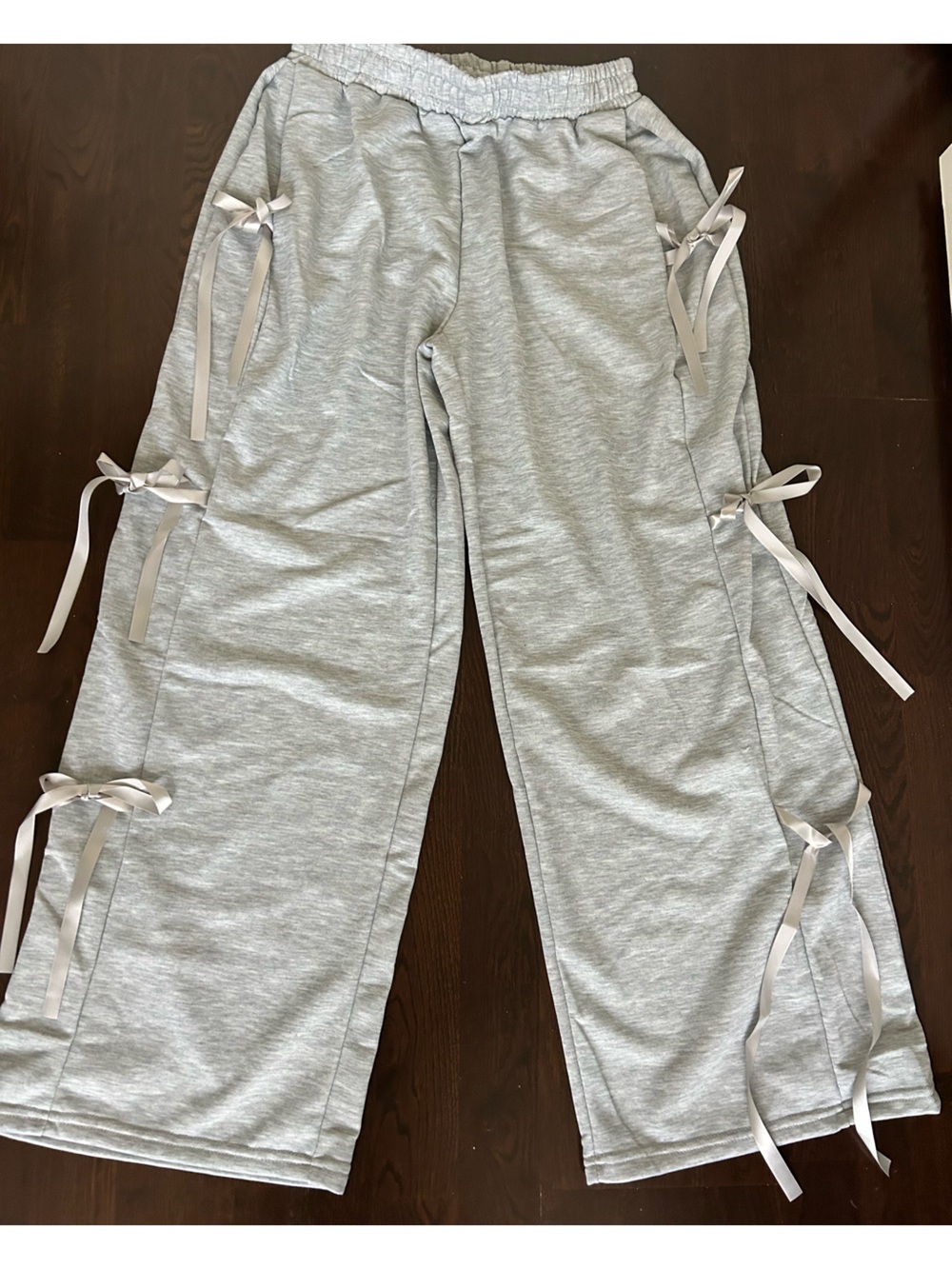 FREE $0 Grey Flare Sweatpants Tie Sides Baggy SHEIN Medium NEW